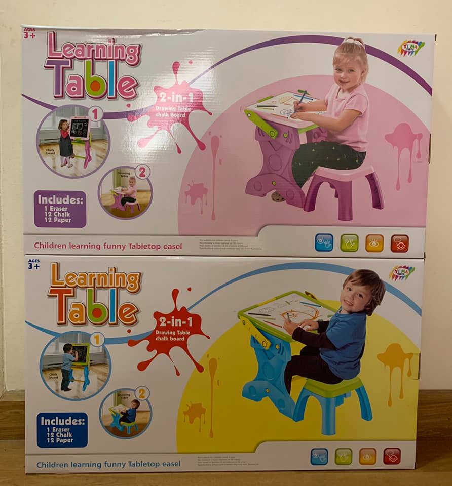 ชุดโต๊ะเขียนหนังสือกระดานเรียนรู้ 2in1 พร้อมเก้าอี้