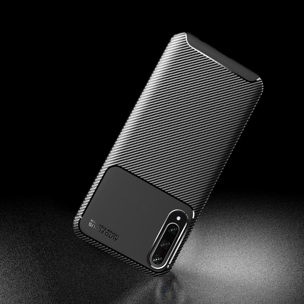 Case Huawei Y8p #เคสฝาหลังนิ่ม Carbon Fiber Anti-drop TPU Protection