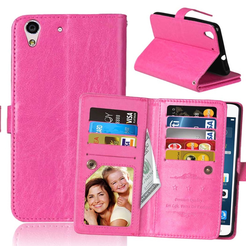 Case Huawei Y6 II Honor 5A #เคสหนังฝาพับสไตล์กระเป๋าสตางค์ 9 Card Slots Crazy Horse Wallet Leather Mobile Case