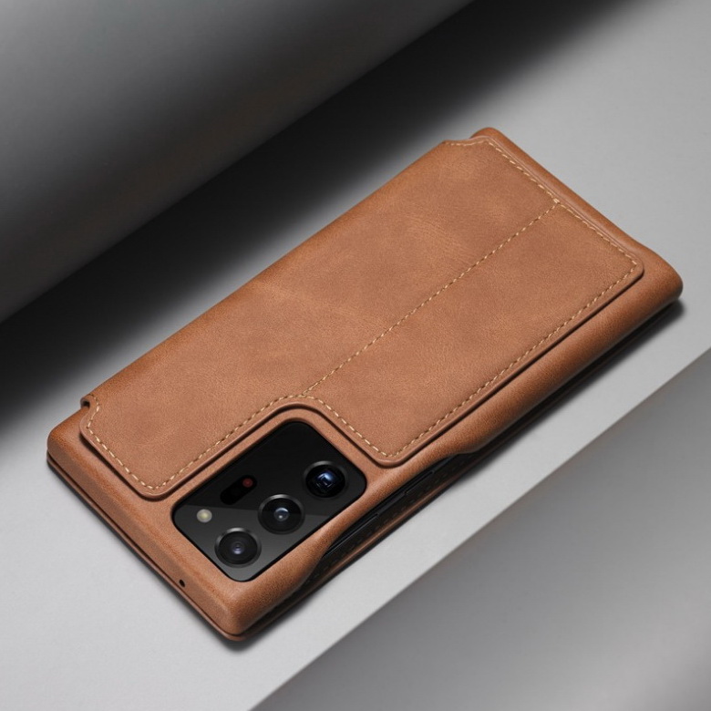 Case Samsung Galaxy Note 20 Ultra / Note 20 Ultra 5G #เคสฝาพับหนัง PU มีช่องใส่บัตร LC.IMEEKE Retro Style Leather Card Holder