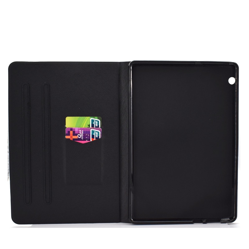 เคส Huawei MediaPad T5 10 #เคสฝาพับมีช่องเสียบการ์ดหนัง PU พิมพ์ลาย Shock-proof Pattern Printing Card Slot PU Leather