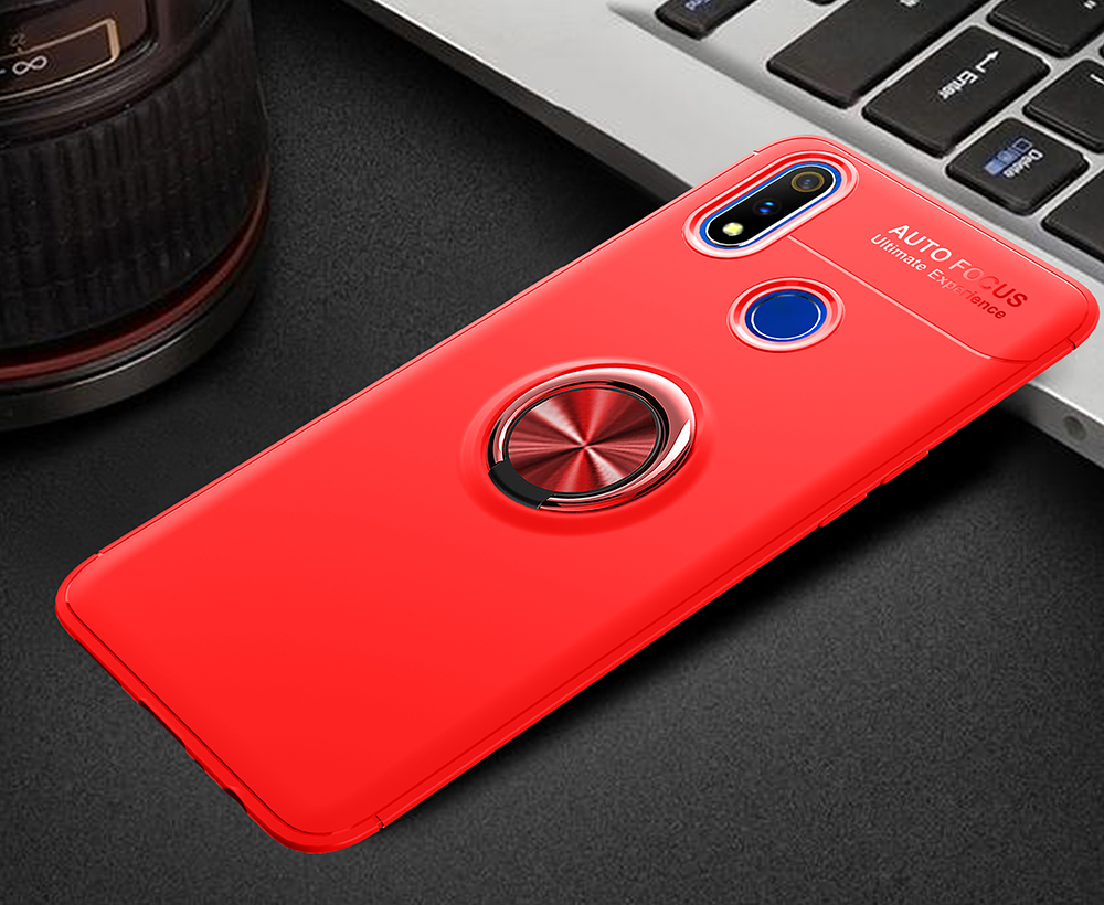 Case Realme 3 Pro #เคสฝาหลัง TPU Finger Ring Kickstand (แผ่นโลหะแบบ Built-in)