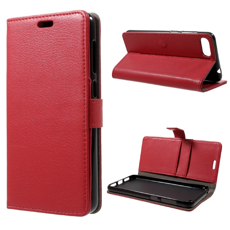 เคส Asus Zenfone 4 Max ZC520KL #เคสแบบกระเป๋าสตางค์หนัง PU ผิวลิ้นจี่สีสันสดใส
