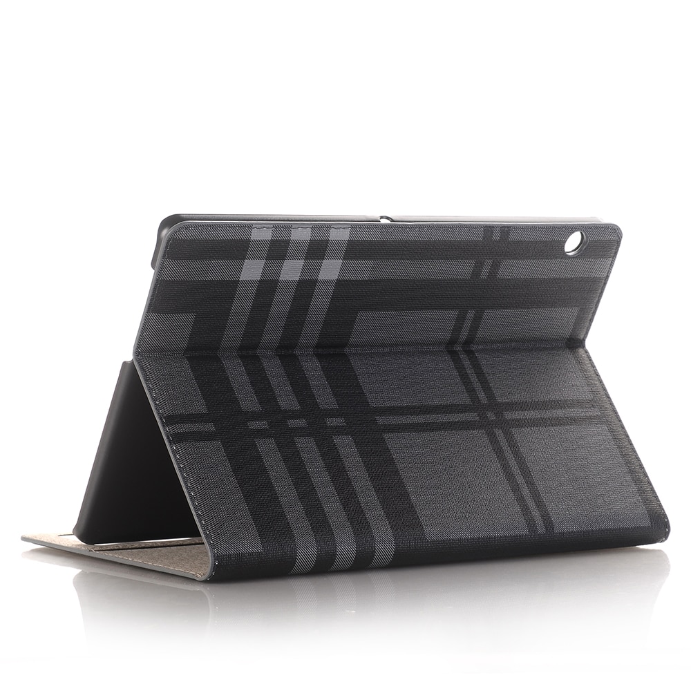 Case Huawei MediaPad T5 10 #เคสฝาพับหนัง PU พิมพ์รูปแบบผ้าลายสก็อต สวยงามทันสมัย