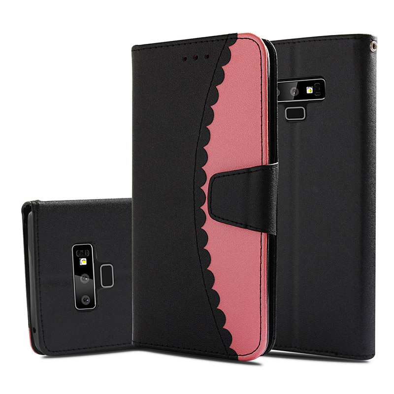 เคส Samsung Galaxy Note 9 #เคสฝาพับแบบกระเป๋าสตางค์สองสี Bi-color Splicing Leather Wallet