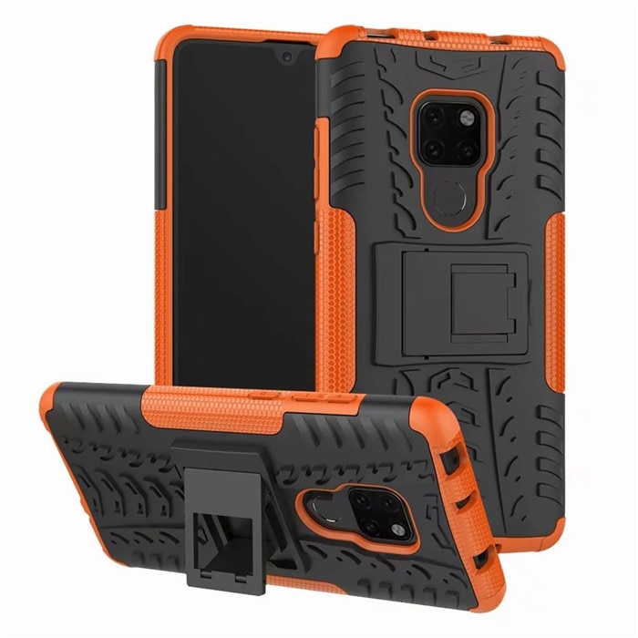 Case Huawei Mate 20 #เคสฝาหลังกันลื่น Cool Tyre Pattern Kickstand (PC + TPU)