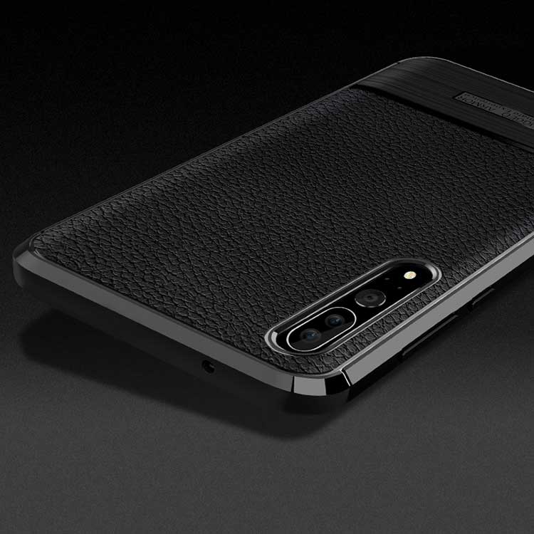 เคส Huawei P20 Pro #เคสฝาหลัง TPU นิ่มผิวลิ้นจี่กันลื่นคุณภาพดีราคาถูก