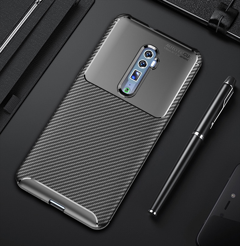 เคส OPPO A9 (2020) / A5 (2020) #เคสฝาหลังนิ่ม Carbon Fiber Anti-drop TPU Protection