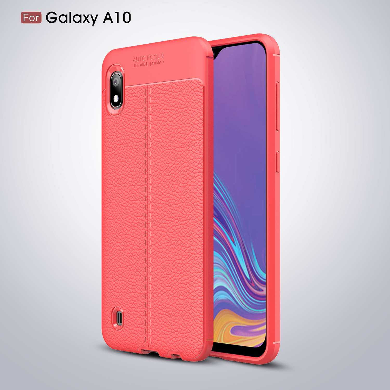 เคส Samsung Galaxy A10 TPU #เคสฝาหลังผิวลิ้นจี่ช่วยป้องกันลายนิ้วมือและกันลื่นได้ดี