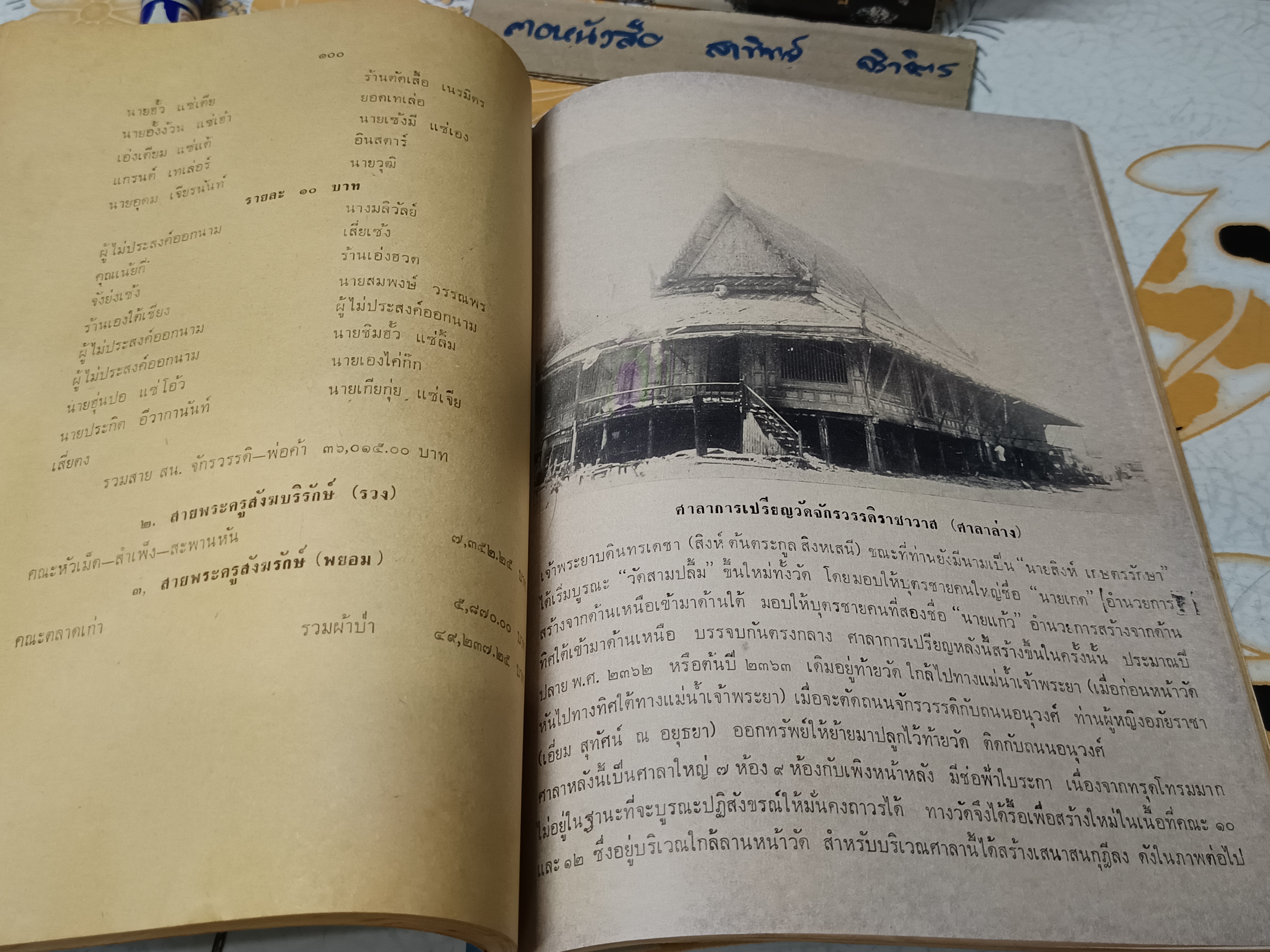 หนังสือที่ระลึก งานฉลองศาลาการเปรียญ วัดจักรวรรดิราชาวาส วรมหาวิหาร (วัดสามปลื้ม) พระนคร เมื่อวันที่ 6-10 พฤษภาคม 2513 **สินค้าหมด**