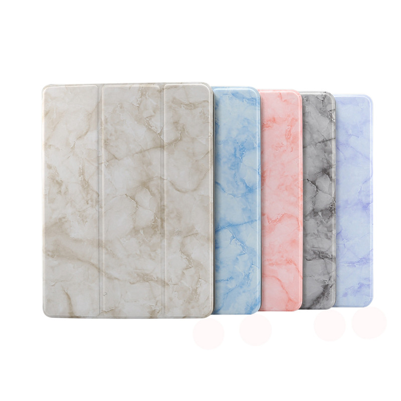 Case Samsung Galaxy Tab A7 Lite 8.7" T220 T225 #เคสฝาพับปกสามพับลายเนื้อหินอ่อน Marble Texture Tri-fold PU Leather + PC Stand Tablet Shell