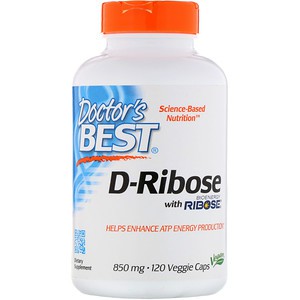 Doctor's Best® D-Ribose 850 mg 120 Veggie Caps ดีไรโบส เพิ่มพลังงานในหัวใจและกล้ามเนื้อ ฟื้นฟูกล้ามเนื้อหลังออกกำลังกาย