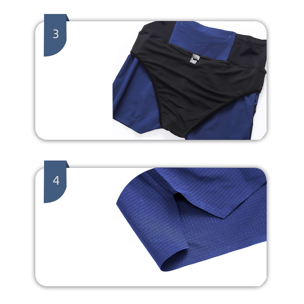 กางเกงวิ่งขาสั้น วิ่งเทรล 3" มีซัปใน มีกระเป๋าใส่ของที่รอบเอวในตัว โลโก้เรืองแสง (F27)