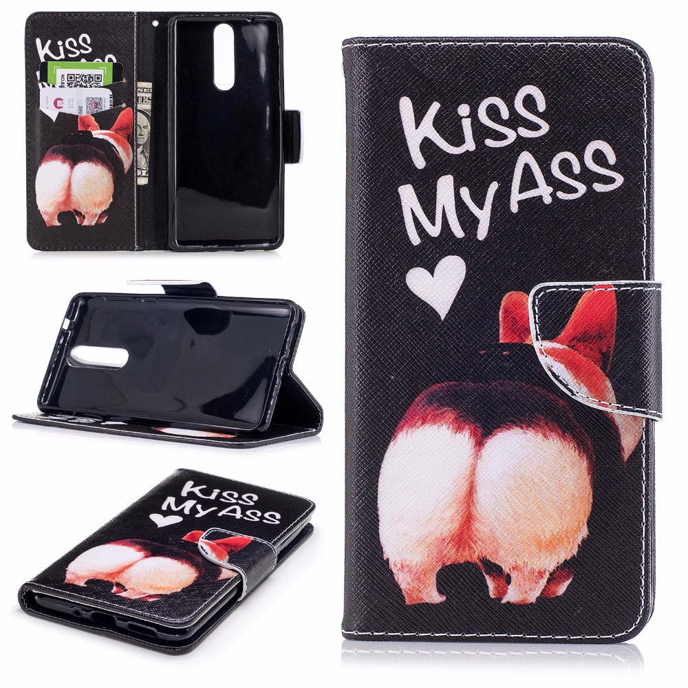 Case Nokia 8 #เคสฝาพับสไตล์กระเป๋าสตางค์พิมพ์ลายสวยๆ Pattern Printing Magnetic Leather