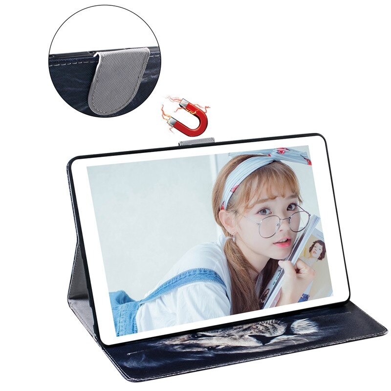 Case Samsung Galaxy Tab S7 SM-T870 SM-T875 #เคสแบบฝาพับพิมพ์ลายหนัง PU + TPU สไตล์กระเป๋าสตางค์