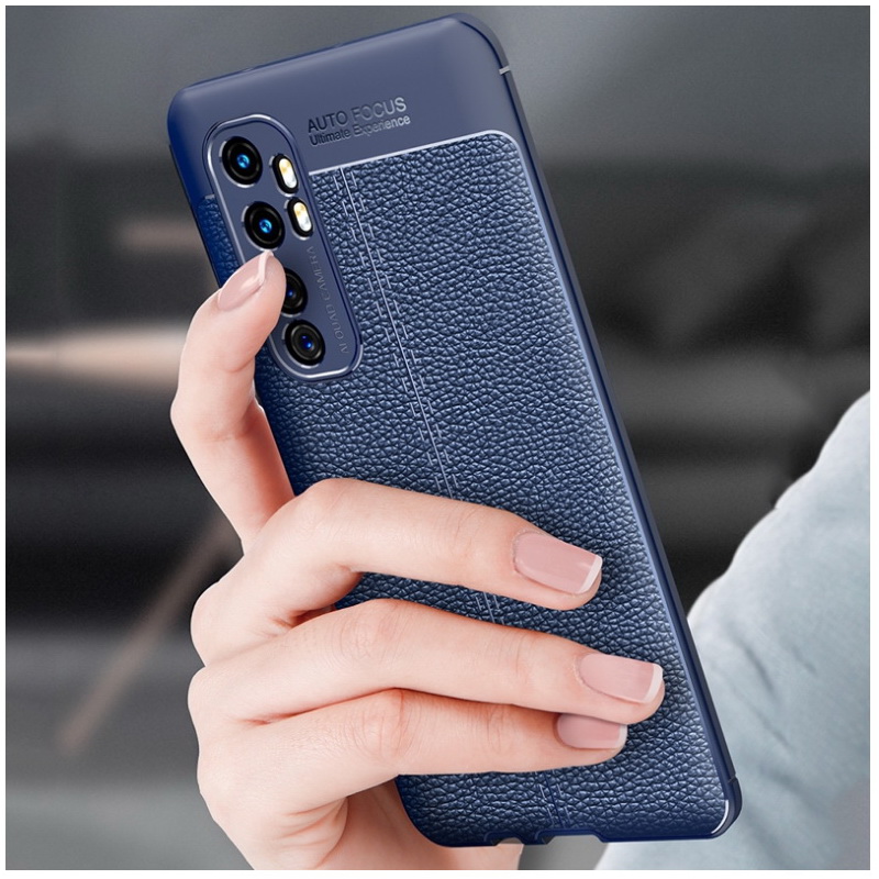 เคส Xiaomi Mi Note 10 Lite #เคสฝาหลัง TPU ผิวลิ้นจี่ช่วยป้องกันลายนิ้วมือและกันลื่นได้ดี