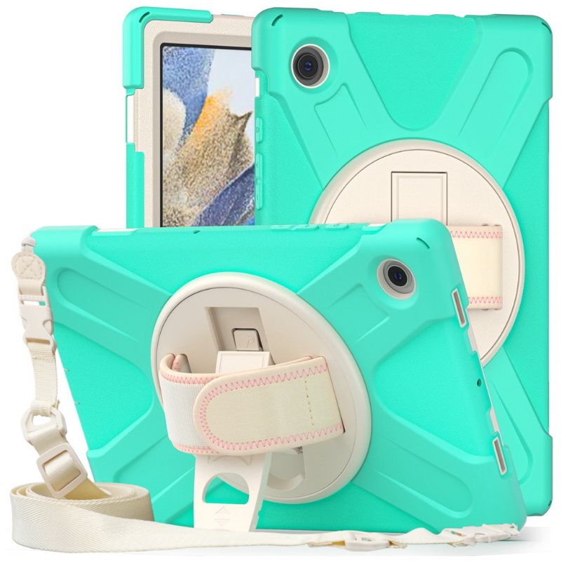 เคส Samsung Galaxy Tab S8+ 5G 12.4" #เคสฝาหลังกันกระแทกมีที่สวมมือพร้อมสายคล้องไหล่