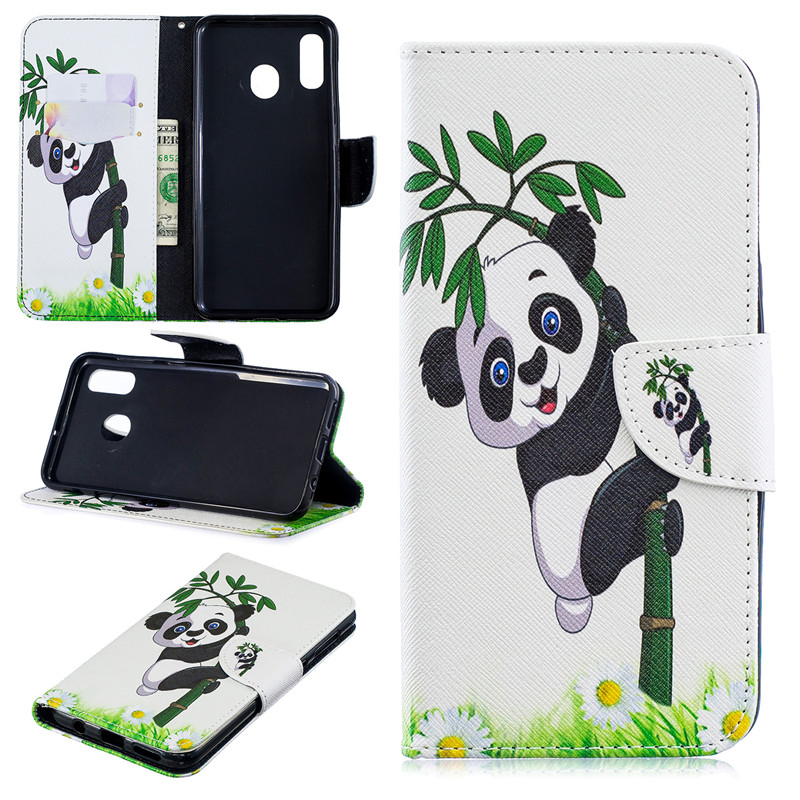 เคส Samsung Galaxy A30/A20 #เคสฝาพับสไตล์กระเป๋าสตางค์พิมพ์ลายสวยๆ Pattern Printing Magnetic Leather