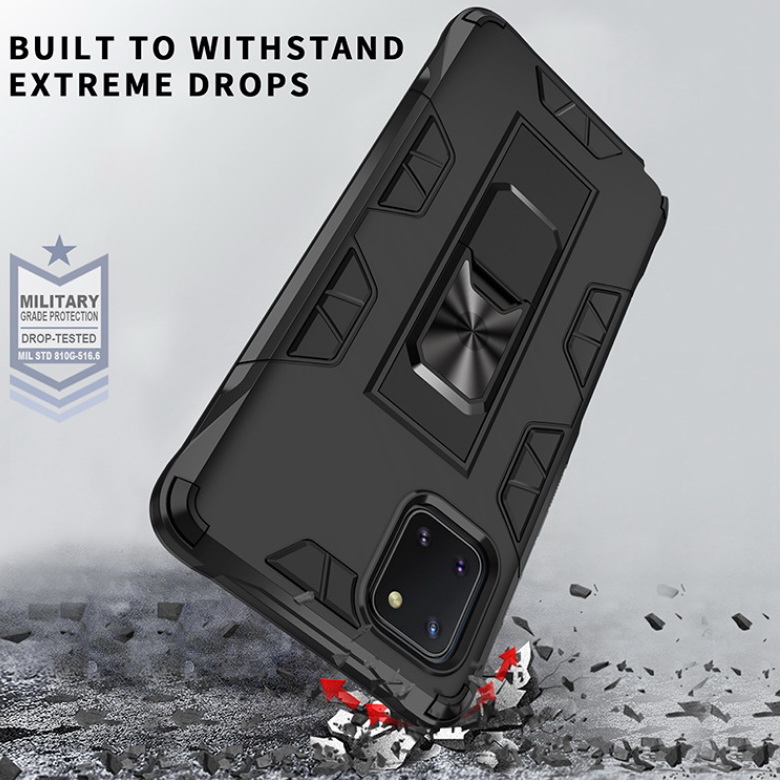 Case Samsung Galaxy Note 10 Lite #เคสแบบฝาหลังเกราะป้องกัน ไฮบริด มีขาตั้ง Built-in Kickstand Hard PC Phone Stand Back Case Armor