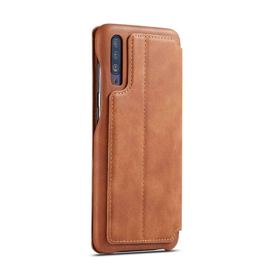 Case Samsung Galaxy A50 / A50s / A30s #เคสฝาพับหนัง PU มีช่องใส่บัตร LC.IMEEKE Retro Style Leather Card Holder