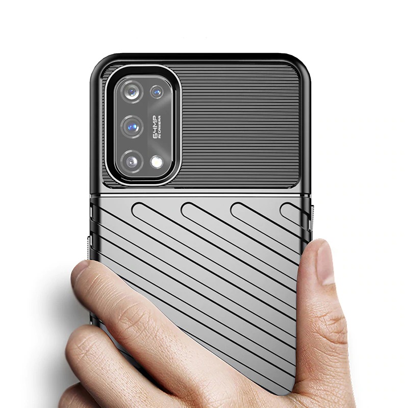 Case realme 7 Pro #เคสฝาหลัง TPU อ่อน Thunder Series Twill Texture Soft TPU