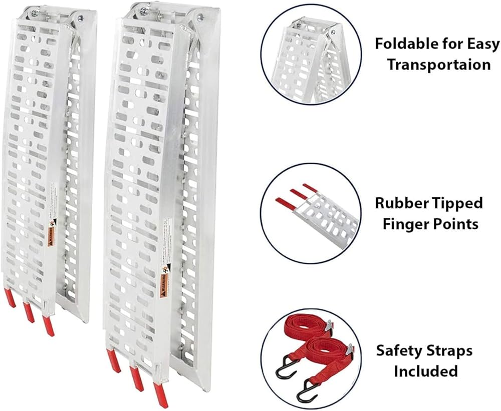 MAV® LoadingRamp Motorcycle Aluminium Ramps + Safety Strap รับน้ำหนักได้ 340 kg บันไดอลูมิเนียม สะพานบันไดขึ้นรถมอเตอร์ไซค์