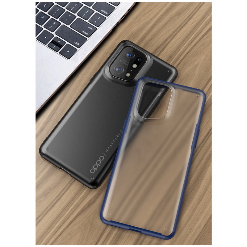 เคส OPPO Find X5 Pro 5G #เคสฝาหลังโปร่งแสงสีขุ่นขอบทึบ +TPU Hybrid Case
