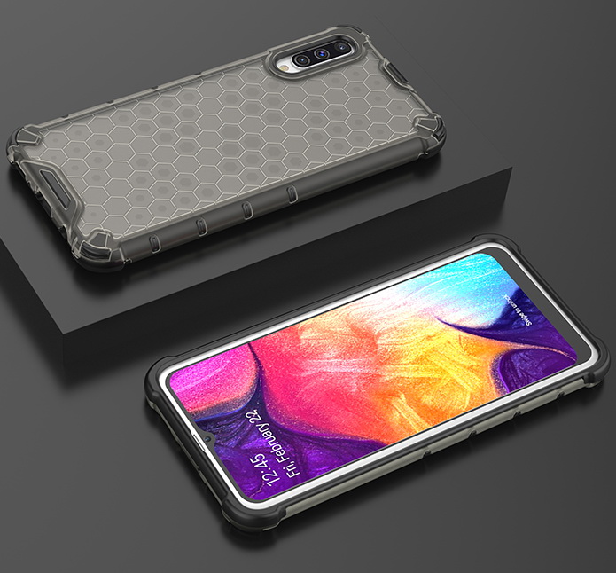 Case Samsung Galaxy A50 / A50s / A30s #เคสฝาหลังกันกระแทก Honeycomb Shock Absorber TPU + PC + Silicone Hybrid