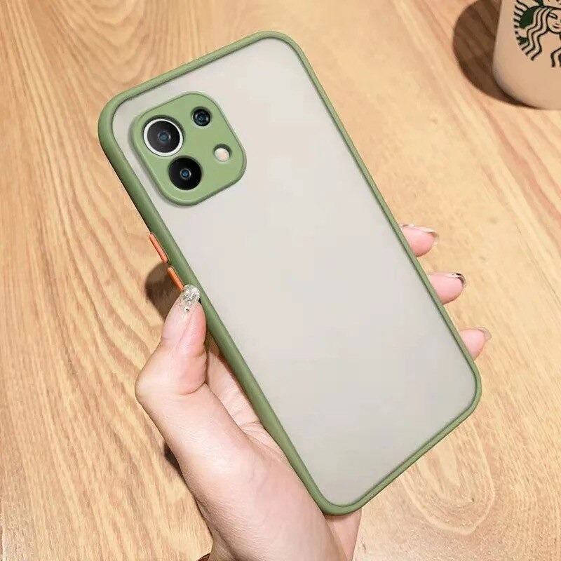 เคส Xiaomi Mi 11 #เคสฝาหลังขอบซิลิโคนิ่ม Fashion Color Liquid Frame Anti-fall Phone Case