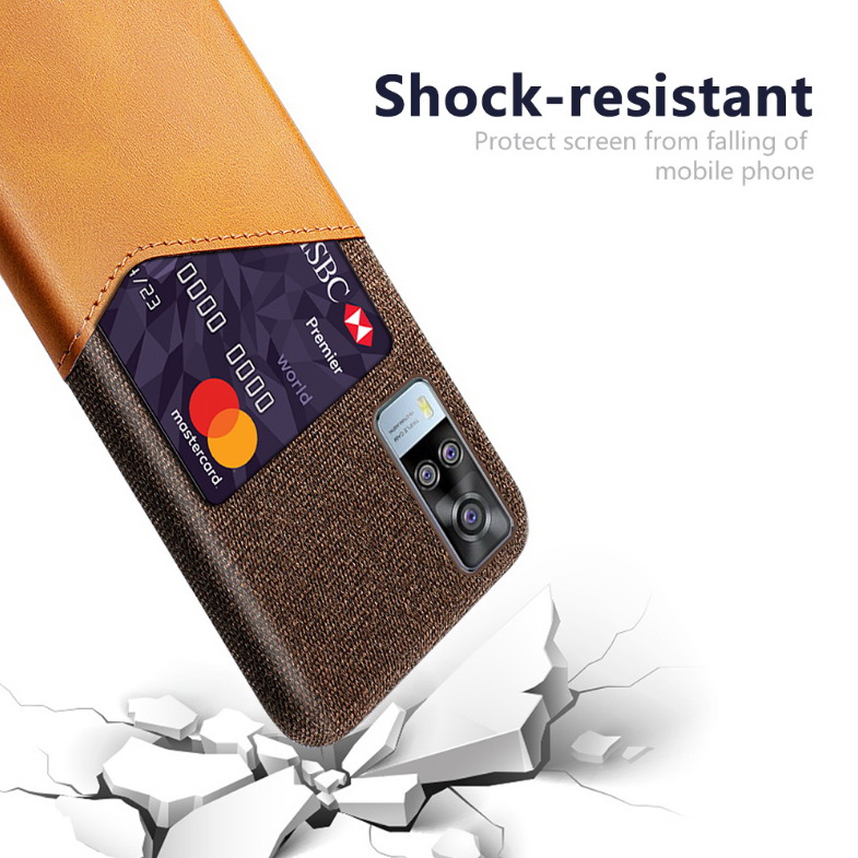 เคส Vivo Y31 2021 #เคสฝาหลัง Hybrid Protective มีช่องเสียบการ์ด Luxury Leather Fabric Card Slot Shockproof Business Wallet Thin Cover