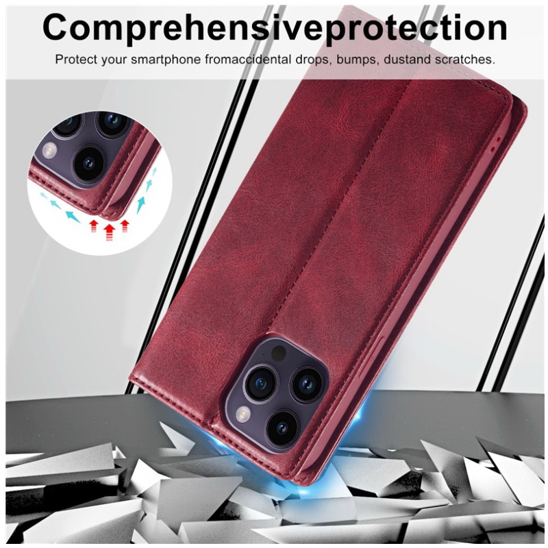 เคส Iphone 14 Pro Max #เคสฝาพับแม่เหล็ก พร้อมช่องใส่บัตร