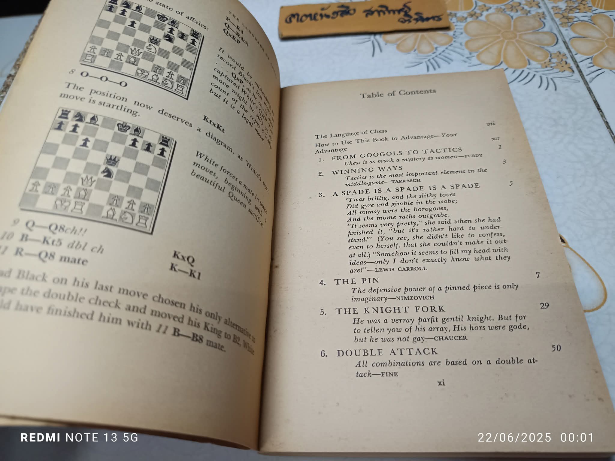 Winning Chess : How to See Three Moves Ahea เขียนโดย Irving Chernev และ Fred Reinfeld ,1975 ** ปกหลังมีรอยกระดาษติด