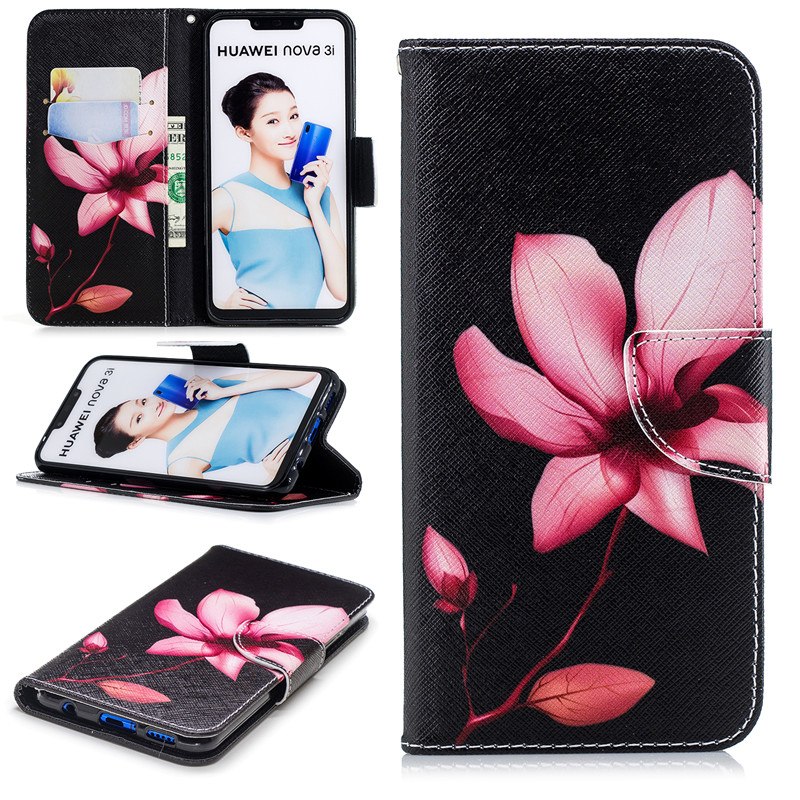 เคส Huawei nova 3i #เคสฝาพับสไตล์กระเป๋าสตางค์พิมพ์ลายสวยๆ Pattern Printing Magnetic Leather