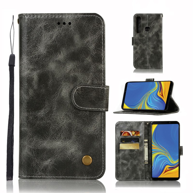เคส Samsung Galaxy A9 (2018) #เคสฝาพับเกรดพรีเมี่ยมแบบกระเป๋าสตางค์ หนัง PU Vintage