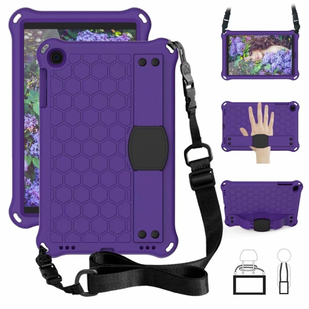 เคส Samsung Galaxy Tab A 10.1 (2019) SM-T510 SM-T515 #เคสฝาหลังกันกระแทกลายรังผึ้งพร้อมสายคล้องไหล่ EVA Tablet Hybrid Shell with Shoulder Strap