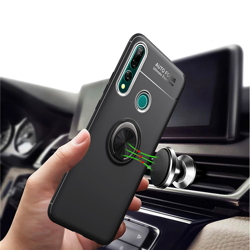 Case Huawei Y9 Prime 2019 #เคสฝาหลัง TPU Finger Ring Kickstand (แผ่นโลหะแบบ Built-in)