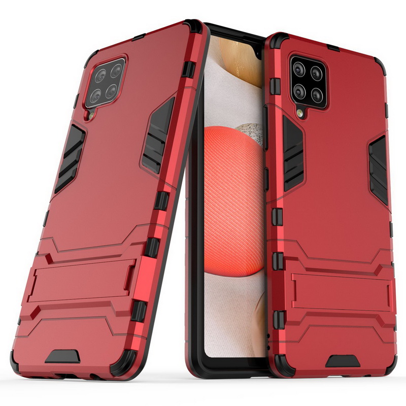 เคส Samsung Galaxy A42 5G #เคสฝาหลังพลาสติก ไฮบริด TPU + Kickstand