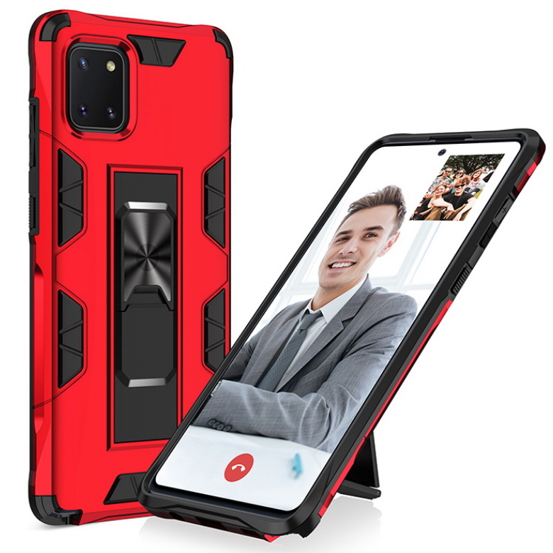 Case Samsung Galaxy Note 10 Lite #เคสแบบฝาหลังเกราะป้องกัน ไฮบริด มีขาตั้ง Built-in Kickstand Hard PC Phone Stand Back Case Armor