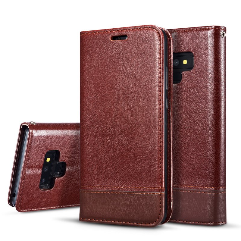 เคส Samsung Galaxy Note 9 SM-N960 #เคสฝาพับหนัง PU มีช่องเสียบบัตร Leather Card Holder