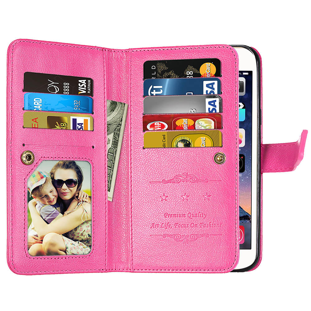 เคส Samsung Galaxy C9 Pro #เคสฝาพับผิวหนังม้าแบบกระเป๋าสตางค์ PU Folio มีช่องใส่บัตรถึง 9 ช่อง