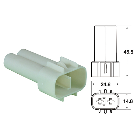 ปลั๊กต่อสายไฟในรถยนต์ AUTOMOTIVE CONNECTORS,187 AM STANDARD POWER TIMER SEALED 2.5sqmm