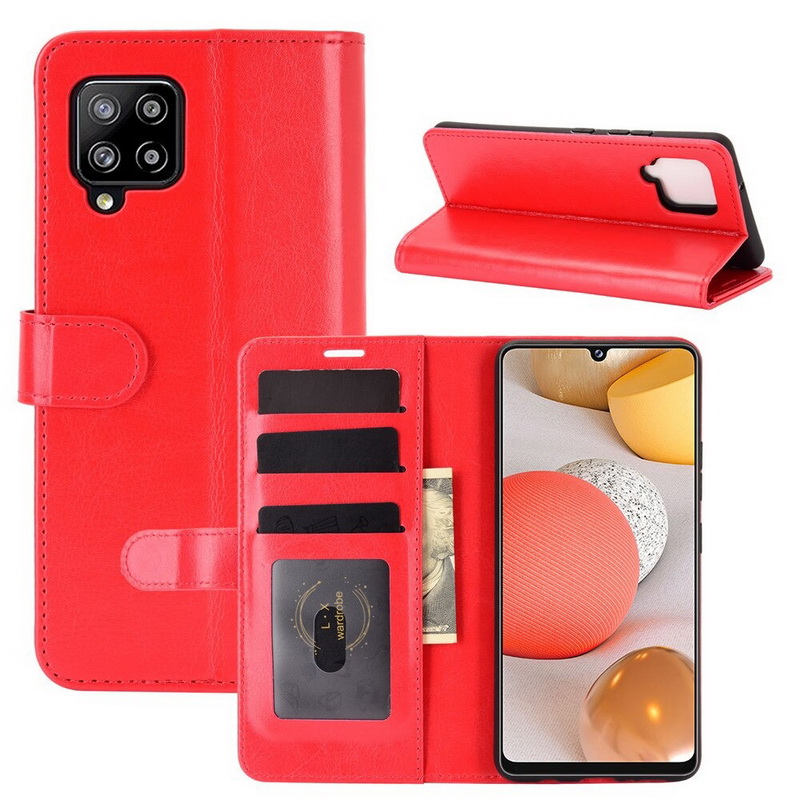 เคส Samsung Galaxy A42 5G #เคสฝาพับหนัง PU ผิวหนังม้าสไตล์กระเป๋าสตางค์