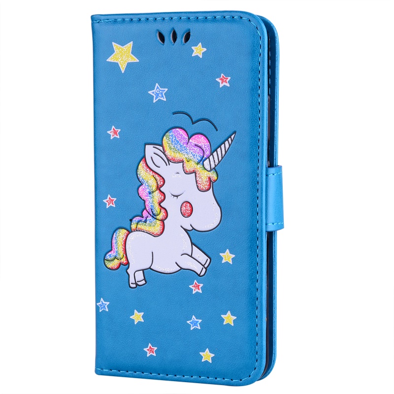 เคส Huawei P10 5.1นิ้ว Flash Powder Unicorn Imprint #เคสสไตล์กระเป๋ามีช่องใส่นามบัตรลายการ์ตูน+รูปดาว
