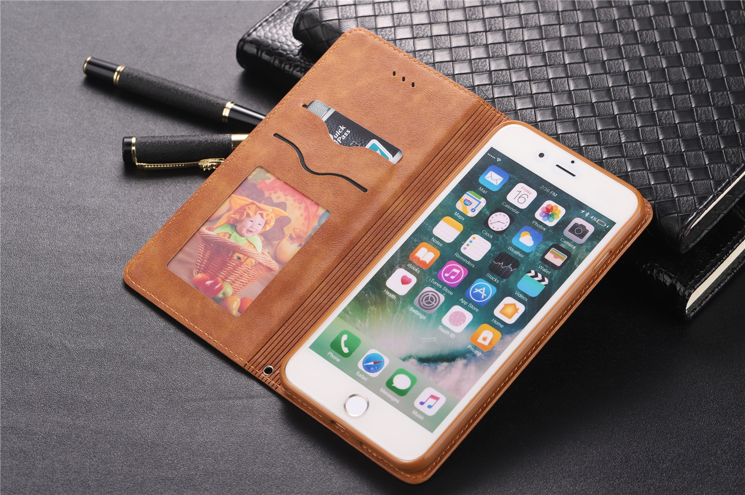 Case iPhone 11 Pro Max #เคสฝาพับ AZNS สไตล์ย้อนหนัง PU มีช่องเสียบการ์ด