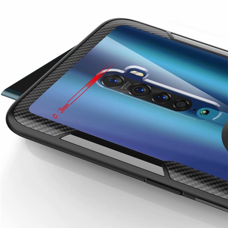 เคส Oppo Reno 2F #เคสฝาหลังใสมีแหวนสวมนิ้ว Finger Ring Kickstand Acrylic + TPU