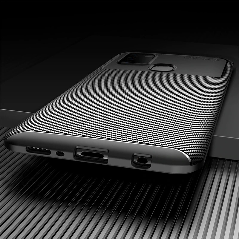 เคส Samsung Galaxy M21 #เคสฝาหลังนิ่ม Carbon Fiber Drop Resistant TPU