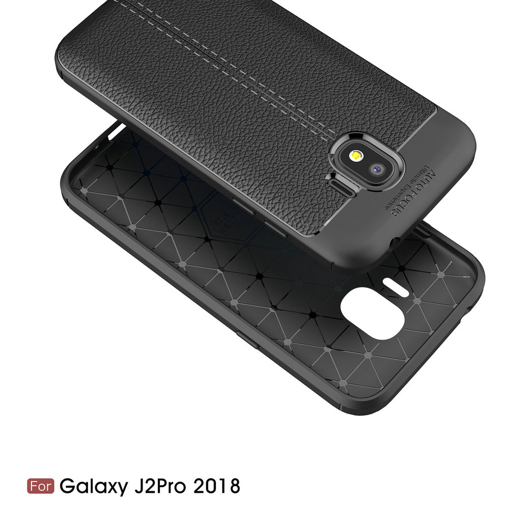 Case Samsung Galaxy J2 Pro 2018 #เคสฝาหลัง TPU นิ่มผิวลิ้นจี่ช่วยป้องกันลายนิ้วมือและกันลื่นได้ดี