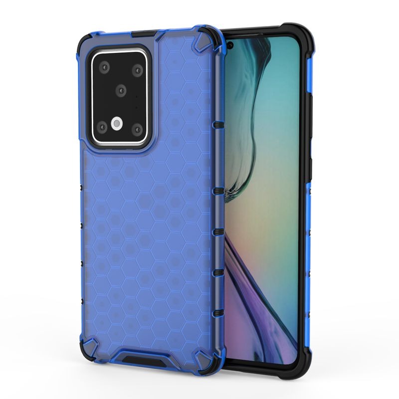 Case Samsung Galaxy S20 Ultra / S20 Ultra 5G #เคสฝาหลังกันกระแทก Honeycomb Shock Absorber TPU + PC + Silicone Hybrid