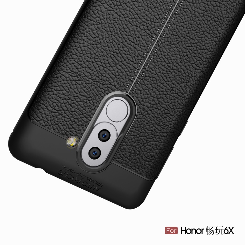 เคส Huawei GR5 2017 #เคสฝาหลัง TPU นิ่ม ผิวลิ้นจี่กันลื่น Litchi Grain Soft