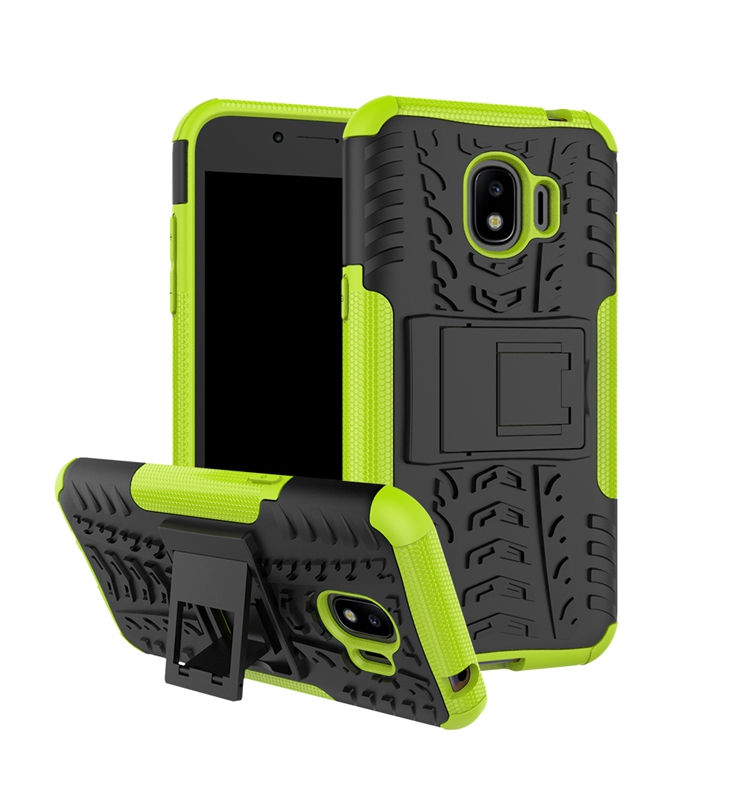 เคส Samsung Galaxy J2 Pro 2018 #เคสฝาหลังกันลื่น Cool Tyre Pattern Kickstand (PC + TPU)